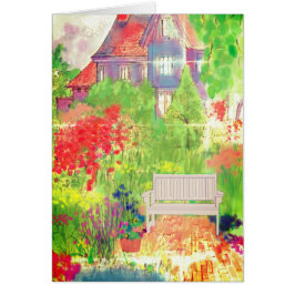 Tarjeta en blanco inglesa del hogar y del jardín