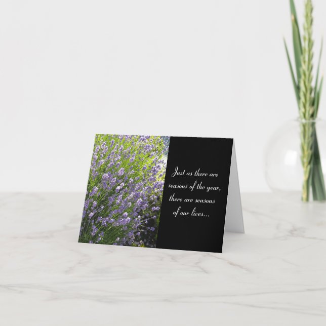 Tarjeta en blanco inspiradora de la lavanda (Anverso)