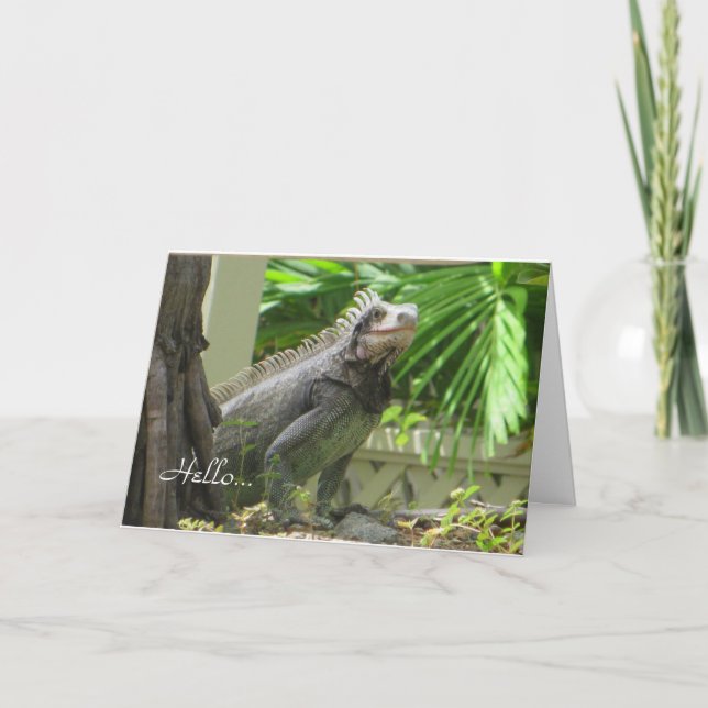 Tarjeta en blanco Lizard Hello (Anverso)