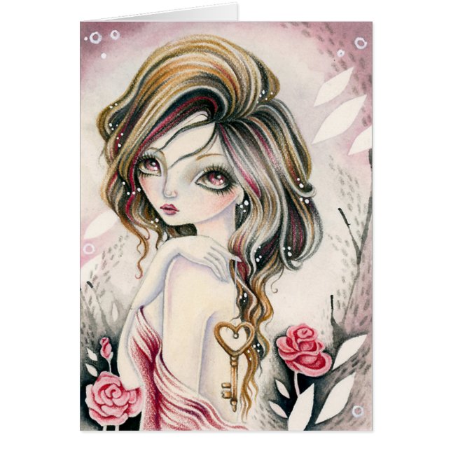 Tarjeta en blanco - * llave a mi corazón * (Frente)