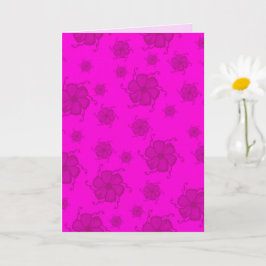 Tarjeta en blanco monocroma FTF 5x7 en rosa calien
