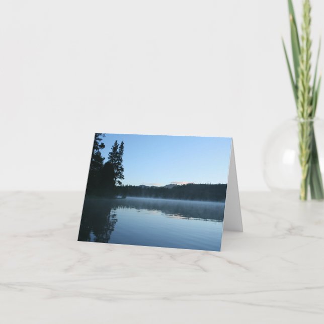 Tarjeta en blanco, Mountain Lake Mist, Sunrise (Anverso)