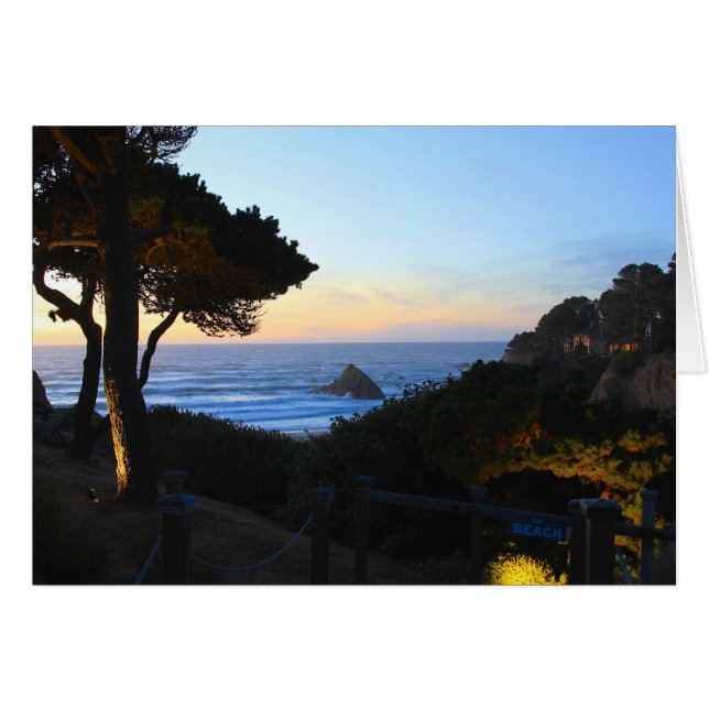 Tarjeta en blanco, Ocean Sunset (Anverso (Horizontal))