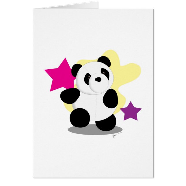 Tarjeta en blanco - panda del baile (Frente)
