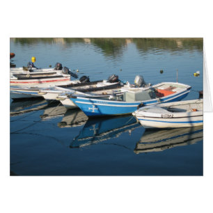 Tarjeta en blanco para barcos con motor