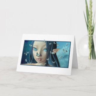 Tarjeta en blanco para besos de mariposa