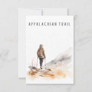 Tarjeta en blanco para caminatas en appalache