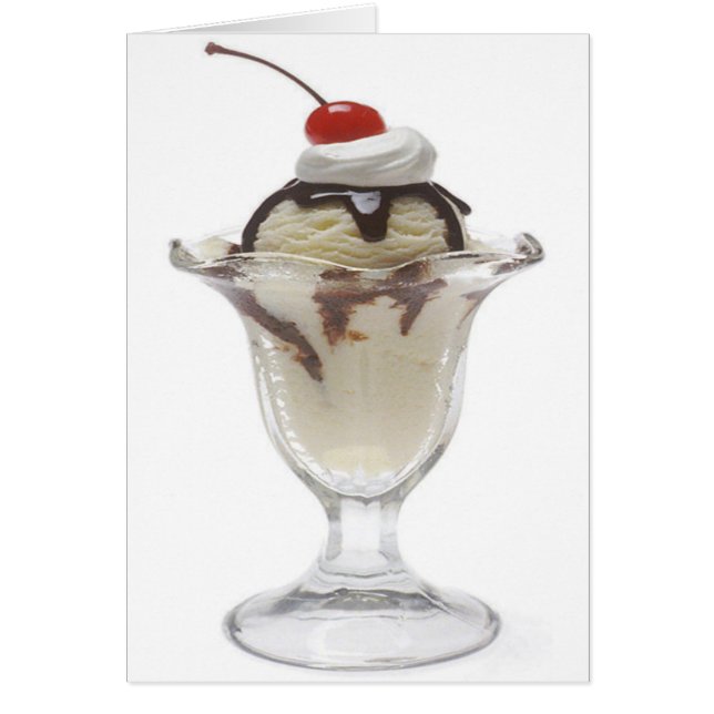 Tarjeta en blanco para crema de hielo de chocolate (Frente)