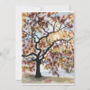 Tarjeta en blanco para el arte del árbol rojo orig