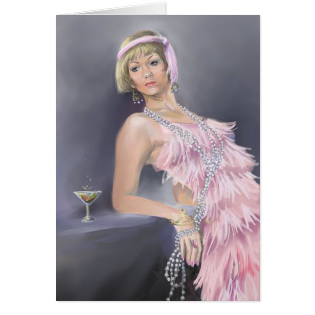Tarjeta en blanco para flapper de primavera (Frente)