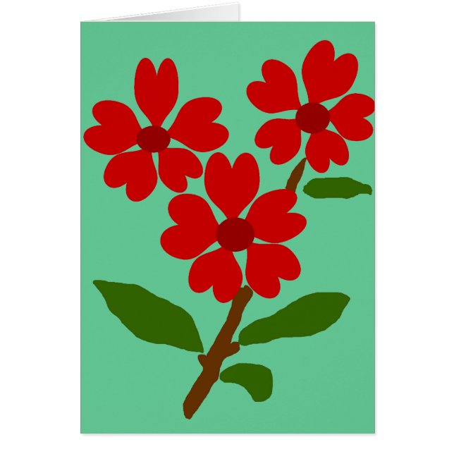 Tarjeta en blanco para flores del corazón (Frente)