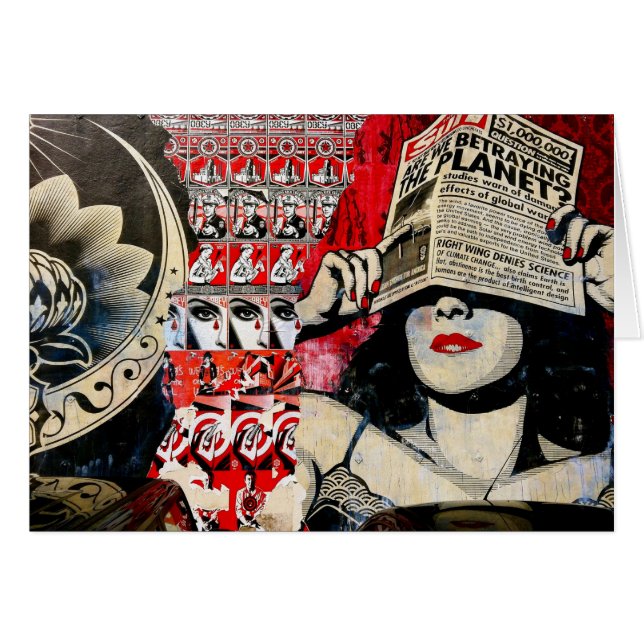 Tarjeta en blanco para graffiti de dama de labios  (Anverso (Horizontal))