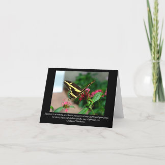 Tarjeta en blanco para mariposa