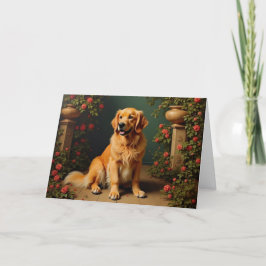Tarjeta en blanco para perro de Golden Retriever