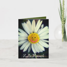 Tarjeta en blanco personalizable Hello Flower