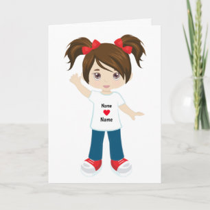 Tarjeta en blanco personalizada Chica morena
