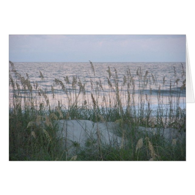 Tarjeta en blanco - playa de la tarde (Anverso (Horizontal))