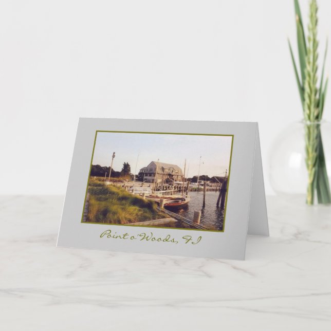 Tarjeta en blanco 'Point o' Woods Yacht Club & Mar (Anverso)