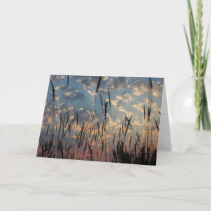 Tarjeta en blanco - puesta del sol de la isla de