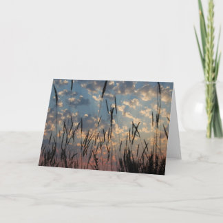 Tarjeta en blanco - puesta del sol de la isla de