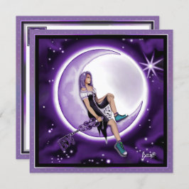 Tarjeta en blanco Purple Moon Child