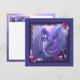 Tarjeta en blanco Purple Ocean Mermaid