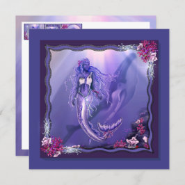 Tarjeta en blanco Purple Ocean Mermaid