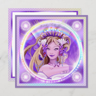 Tarjeta en blanco Purple Sun Fairy