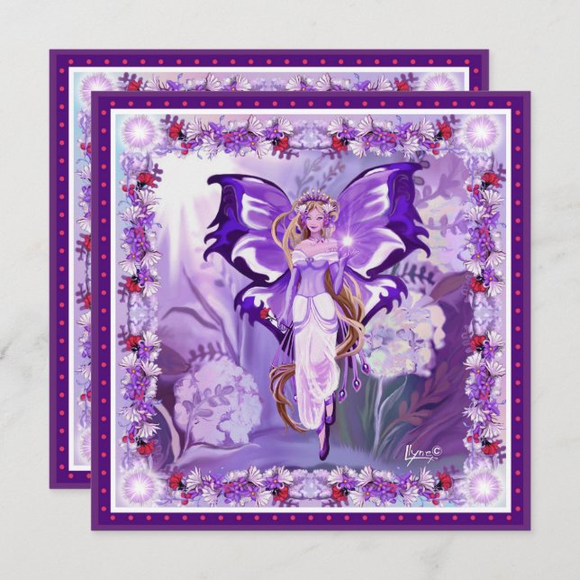 Tarjeta en blanco Purple Sun Fairy (Anverso / Reverso)