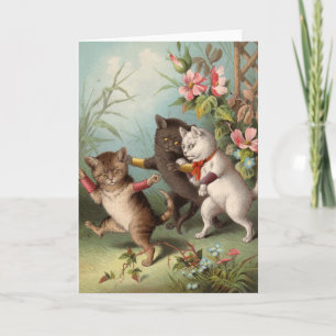 Tarjeta en blanco - Serie Cat traviesa - Gatos mal