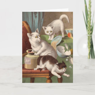 Tarjeta en blanco - serie traviesa del gato -