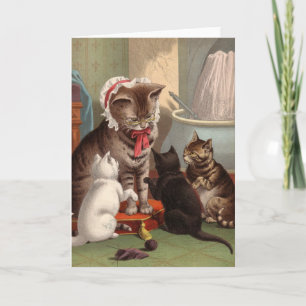 Tarjeta en blanco - serie traviesa del gato -