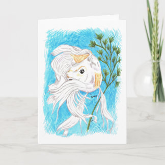 Tarjeta en blanco tímida/de Koi