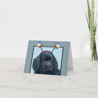 Tarjeta en blanco tonta del perro negro