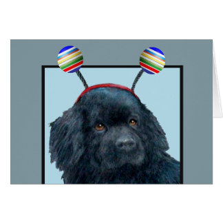 Tarjeta en blanco tonta del perro negro