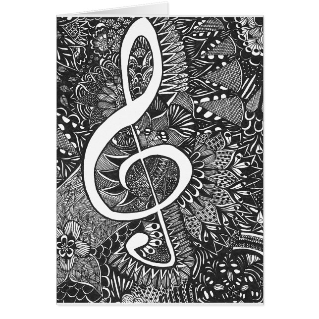 Tarjeta en blanco Treble Clef (Frente)