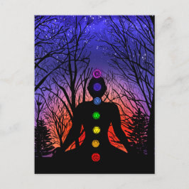 Tarjeta en blanco | Yoga de meditación al atardece