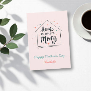 Tarjeta En Casa Es Donde Mamá Está   Feliz Día de la Madre