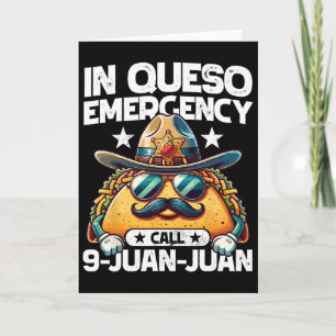 Tarjeta En caso de emergencia de queso llama a 9 Juan Juan