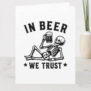 Tarjeta En cerveza confiamos esqueleto relajante Beer Pong