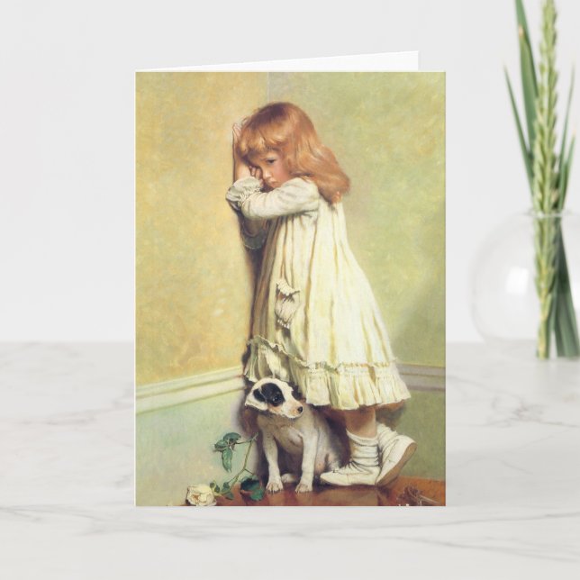 Tarjeta En desgracia por Charles Burton Barber, arte vinta (Anverso)