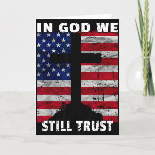 Tarjeta En Dios Todavía Confiamos Bandera Americana Usa 25