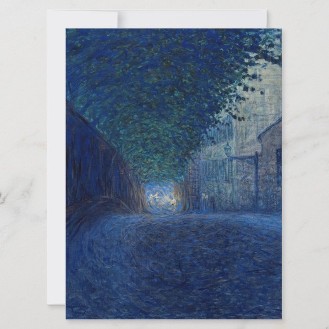 Tarjeta En Dusk (Paisaje nocturno) (Escena nocturna) (Anverso)
