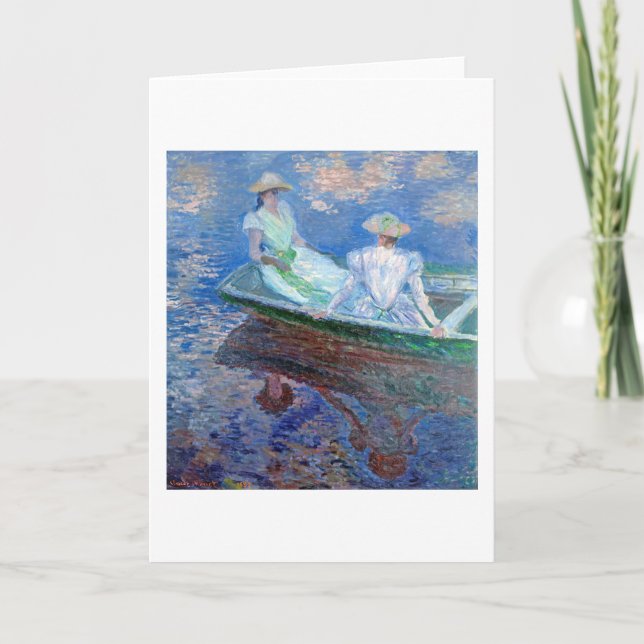 Tarjeta En el barco, Monet (Anverso)
