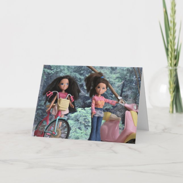 Tarjeta En el bosque con mi hermana mayor (Anverso)