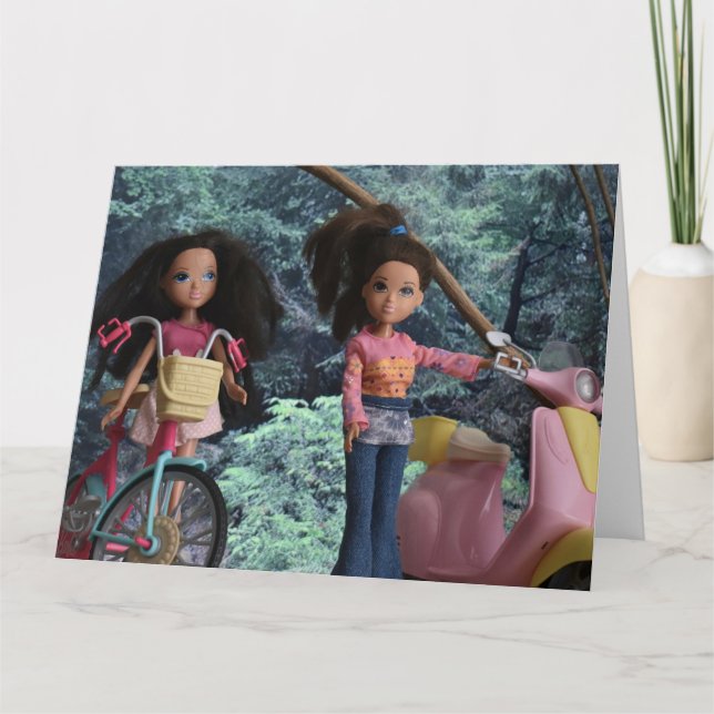 Tarjeta En el bosque con mi hermana mayor (Anverso)