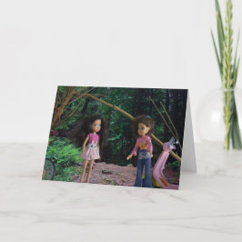 Tarjeta En el bosque con mi hermana mayor