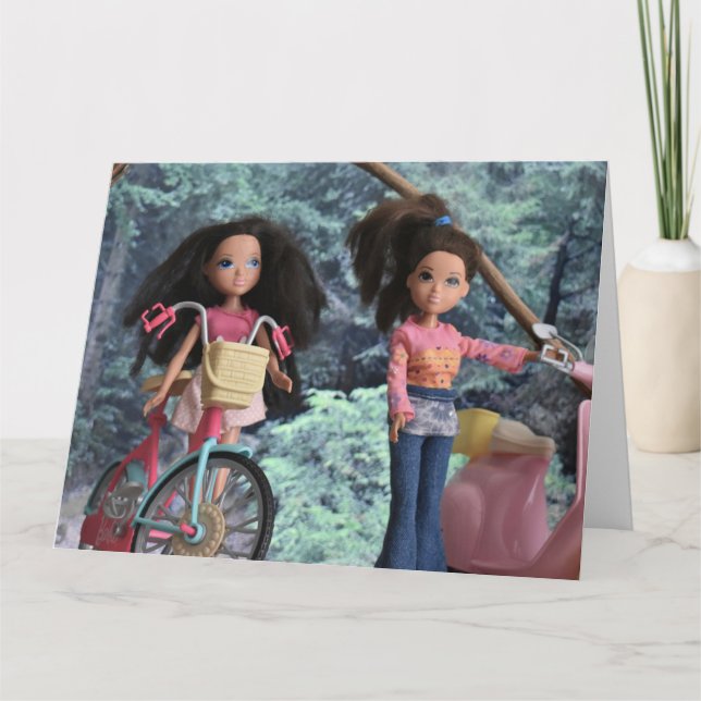 Tarjeta En el bosque con mi hermana mayor (Anverso)