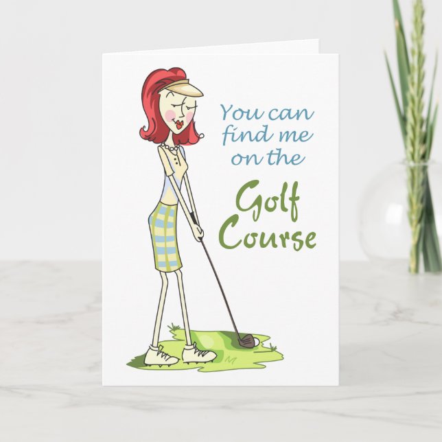 Tarjeta En el campo de golf (Anverso)