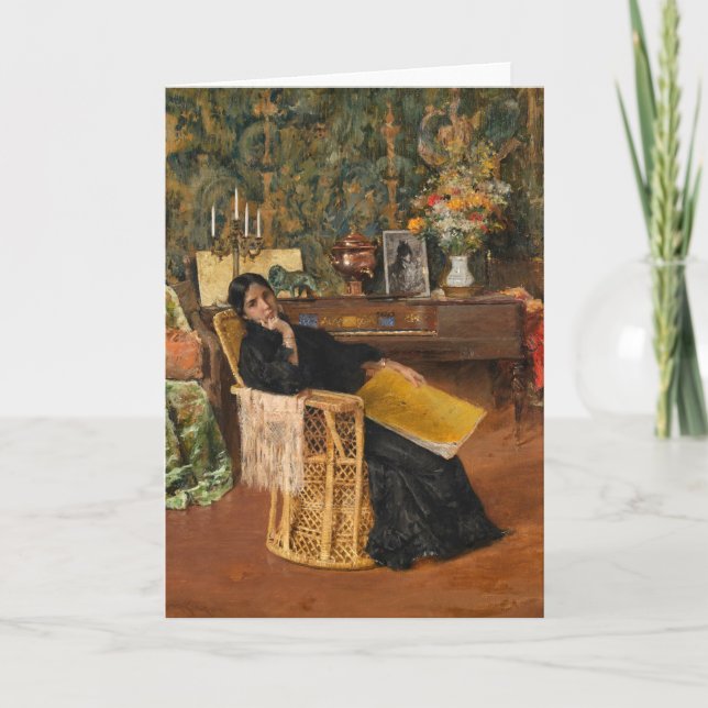 Tarjeta En el estudio | William Merritt Chase (Anverso)